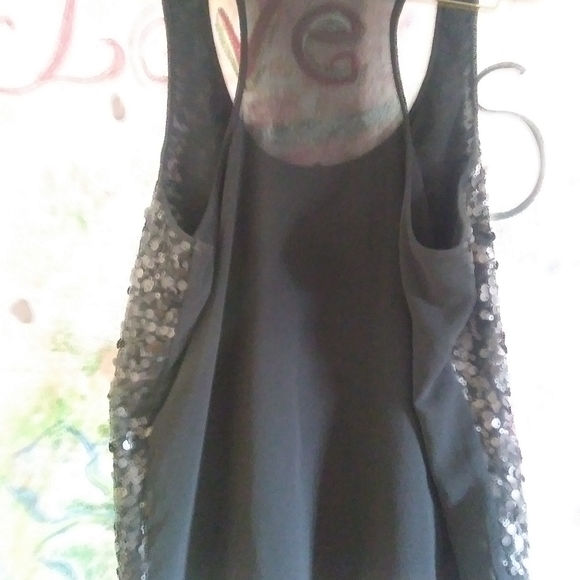 Sequined, racerback camisole tank top. Medium - Picture 3 of 5